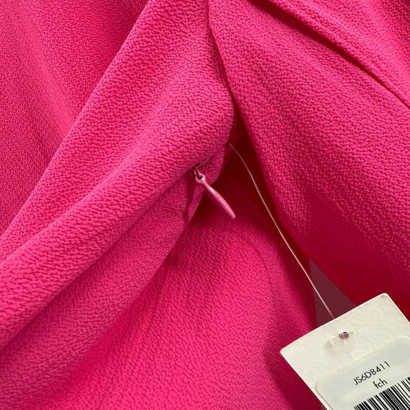 Jessica Simpson Dress SZ8 NWT Bow Back Flutter Sleeve Fuchsia Pink Cocktail Mini - Picture 10 of 16